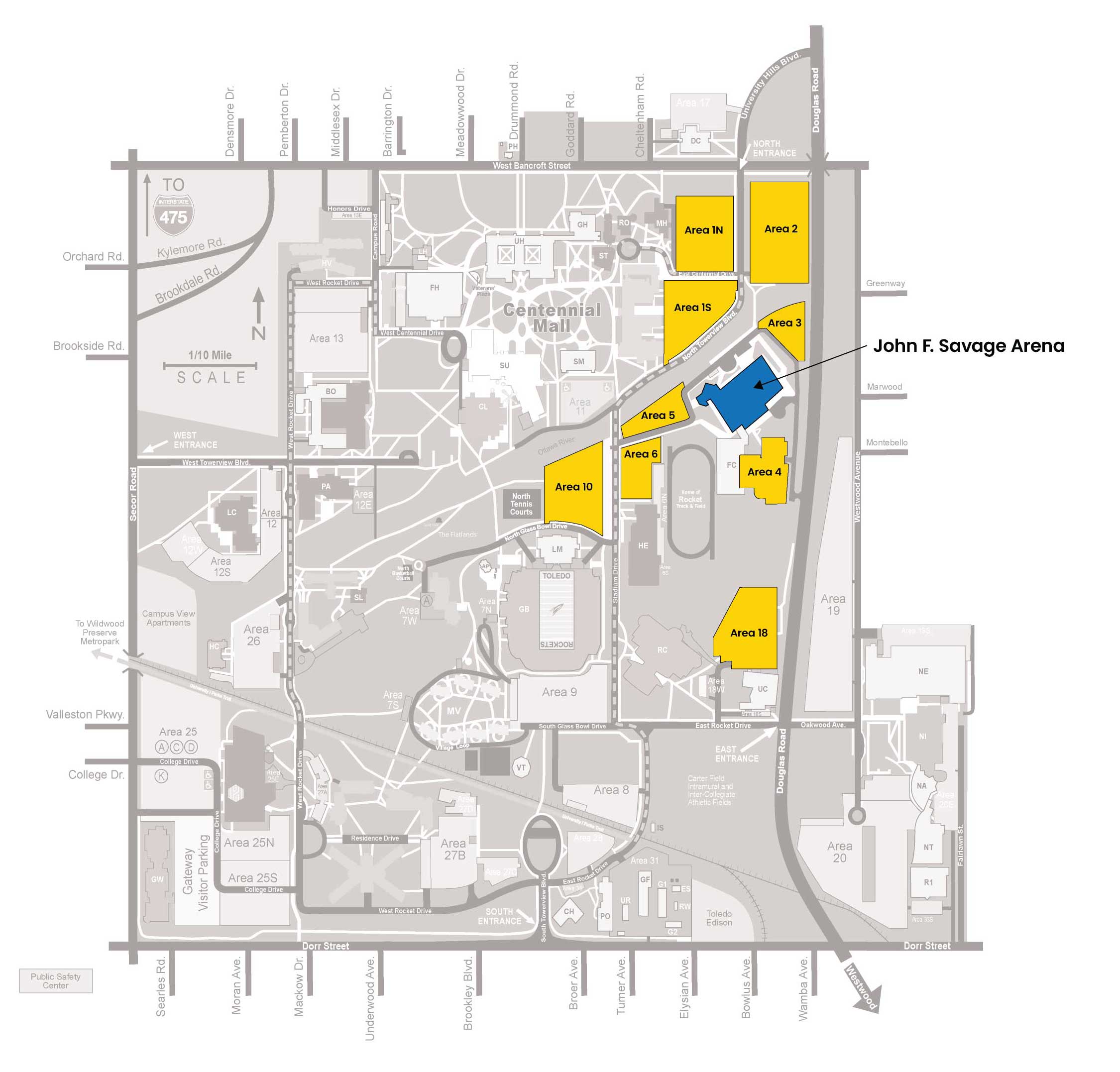 Parking map of campus